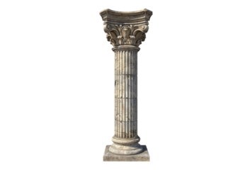 Photo of Doric Column isolated on transparent background
