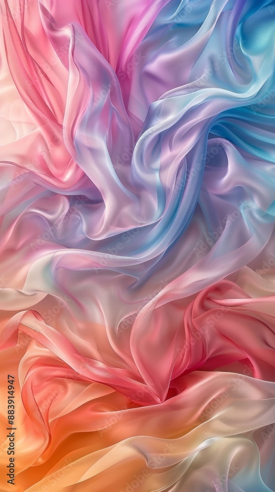 Poster a colorful, abstract background image features a swirled, silky fabric. the fabric is a blend of sha
