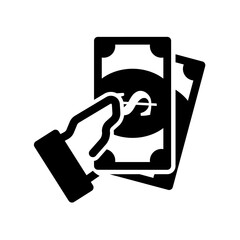 Payment glyph design icon. Isolated on a white background. Perfect for web and app interfaces, presentations, infographics, etc.