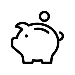 Piggy bank icon design.  Ideal for financial applications, budget planning and personal savings.  Universal symbol for saving and financial management functions