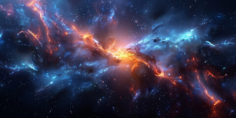 宇宙に輝く星々と光の背景