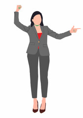 Business woman in suits isolated on a white background/Vector illustration of business woman.