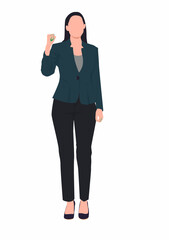 Business woman in suits isolated on a white background/Vector illustration of business woman.
