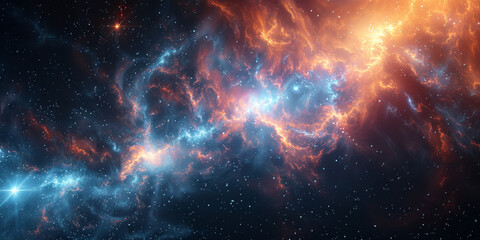 Fototapeta premium 宇宙に輝く星々と光の背景