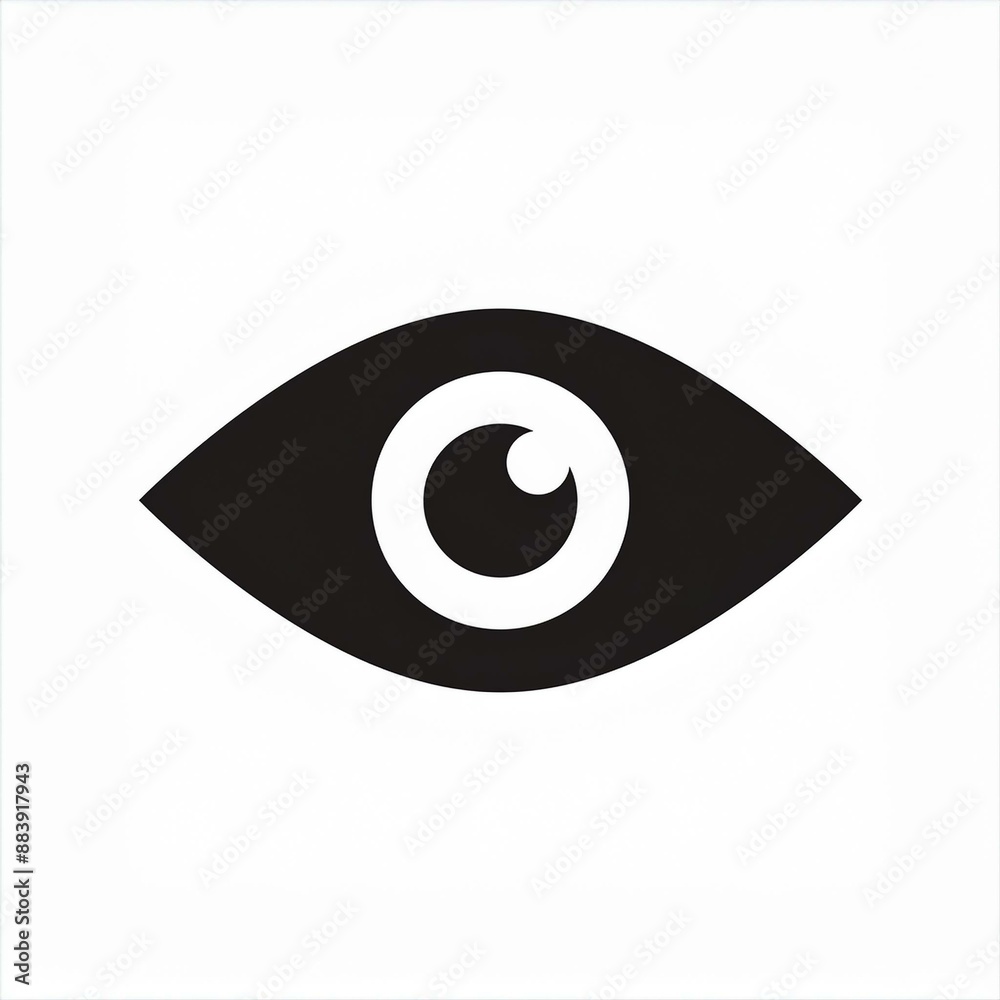 Wall mural eye icon isolated on white