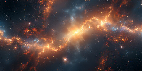 Fototapeta premium 宇宙に輝く星々と光の背景