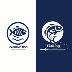 Fish logo design, Creative fish logo design, Gradient fish logo design, Fish logo template. Creative vector symbol Free Vector, snakehead fish logo design template, Fish logo set.	