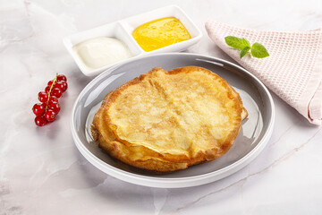 Sweet homemade thick baked pancakes