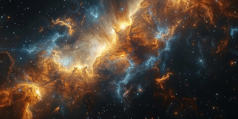 Fototapeta premium 宇宙に輝く星々と光の背景