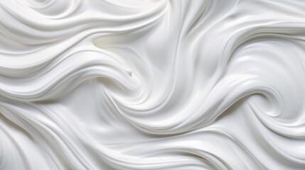 Sour cream or greek yogurt swirl, rotating texture, White cream background, close up. Dairy product. Delicious organic creamy yogurt.