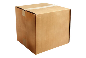 Fototapeta premium Photo of Cardboard box isolated on transparent background