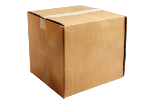 Photo of Cardboard box isolated on transparent background