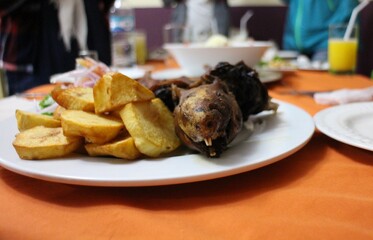 Cuy Frito (Fried Guinea pig), in Peru