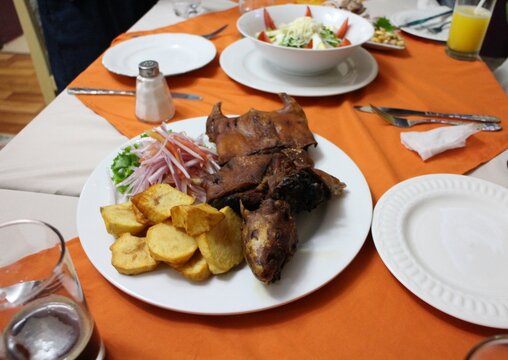 Cuy Frito (Fried Guinea pig), in Peru