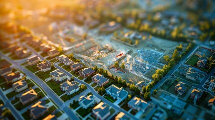 New residential area and open land for construction - Concepts in construction and building permits, featuring a cadastral map, General Urban Planning, and zoning regulations.