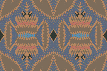 Ethnic ikat seamless pattern traditional. Carpet tribal style. Aztec ornament print. Design for background, illustration, fabric, clothing, rug, textile, batik,