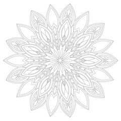 Mandala Line Art Design Vector  isolated on white background, Design for a wallpaper Paint, illustration Vector EPS 10