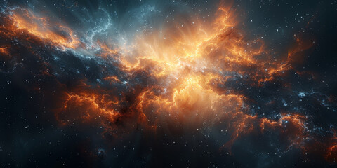 Fototapeta premium 宇宙に輝く星々と光の背景