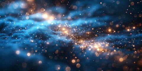 Fototapeta premium 宇宙に輝く星々と光の背景