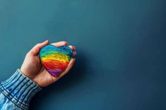 Lgbt pride heart flag symbol love support lgbtq community rainbow colors people equality celebration