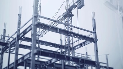 Fototapeta premium Construction Site With Crane