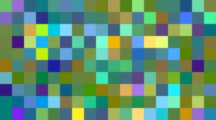 Colorful mosaic background with square tiles pattern in cold colors