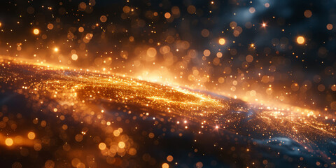 Obraz premium 宇宙に輝く星々と光の背景