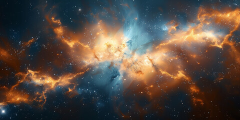 Fototapeta premium 宇宙に輝く星々と光の背景