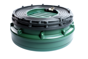 A durable and long-lasting septic tank that can withstand harsh weather conditions, isolated on white background