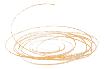 Orange pencil strokes in simple style, isolated on transparent background.