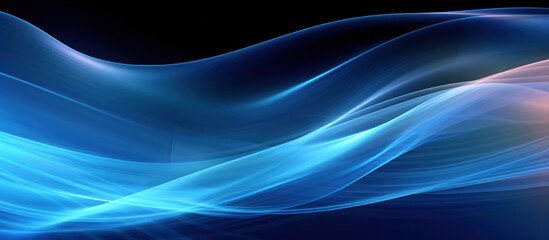 Obraz premium Abstract Blue and Pink Swirling Waves on Black Background