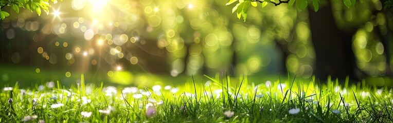 Obraz premium Lush Meadow Sunlit with Vibrant Spring Colors