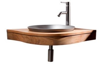 A corner bathtub that maximizes bathroom space, isolated on a white background