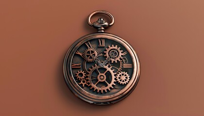 Antique Pocket Watch with Exposed Gears