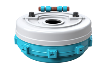 A conceptual artwork of a power outlet transformed into a surreal object, isolated on a white background