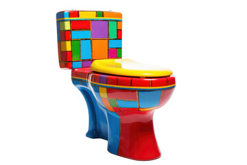 Fototapeta premium A colorful toilet that adds a pop of personality to any bathroom, isolated on a white background