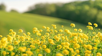 field of dandelions