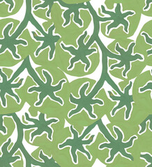 Seamless pattern with green tomatoes. Minimalist Hand Drawn Illustration