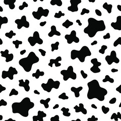 Cow print seamless pattern vector. Cow skin texture vector illustration.