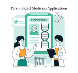 Tech Enabled Health. Flat Vector Illustration