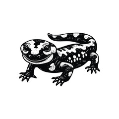 hand drawn Illustration of Gecko . vintage engraving gecko vector illustration isolated on white background