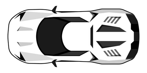 Super soprt car racing car top view illustration vector