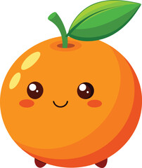 Adorable cartoon orange beams with a cheerful smile. 