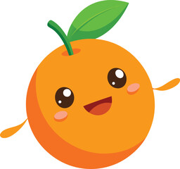 Fototapeta premium Adorable cartoon orange beams with a cheerful smile. 