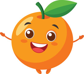 Obraz premium Adorable cartoon orange beams with a cheerful smile. 