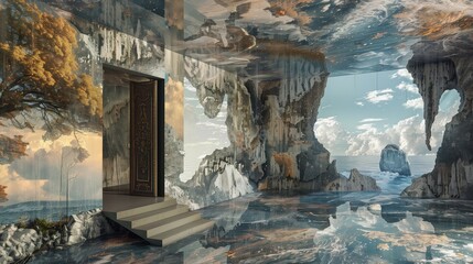 Immersive 3D wallpaper designs transform spaces into surreal, engaging, and dynamic landscapes.