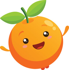 Fototapeta premium Adorable cartoon orange beams with a cheerful smile. 