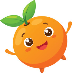 Obraz premium Adorable cartoon orange beams with a cheerful smile. 