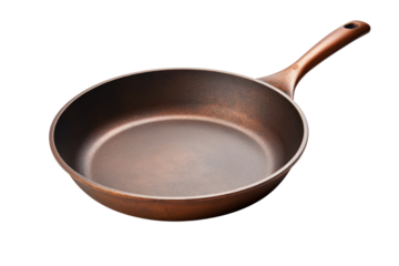 A ceramic frying pan with a non-porous, easy-to-clean surface, isolated on a white background