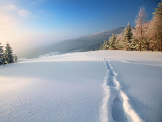 winter landscape with snow